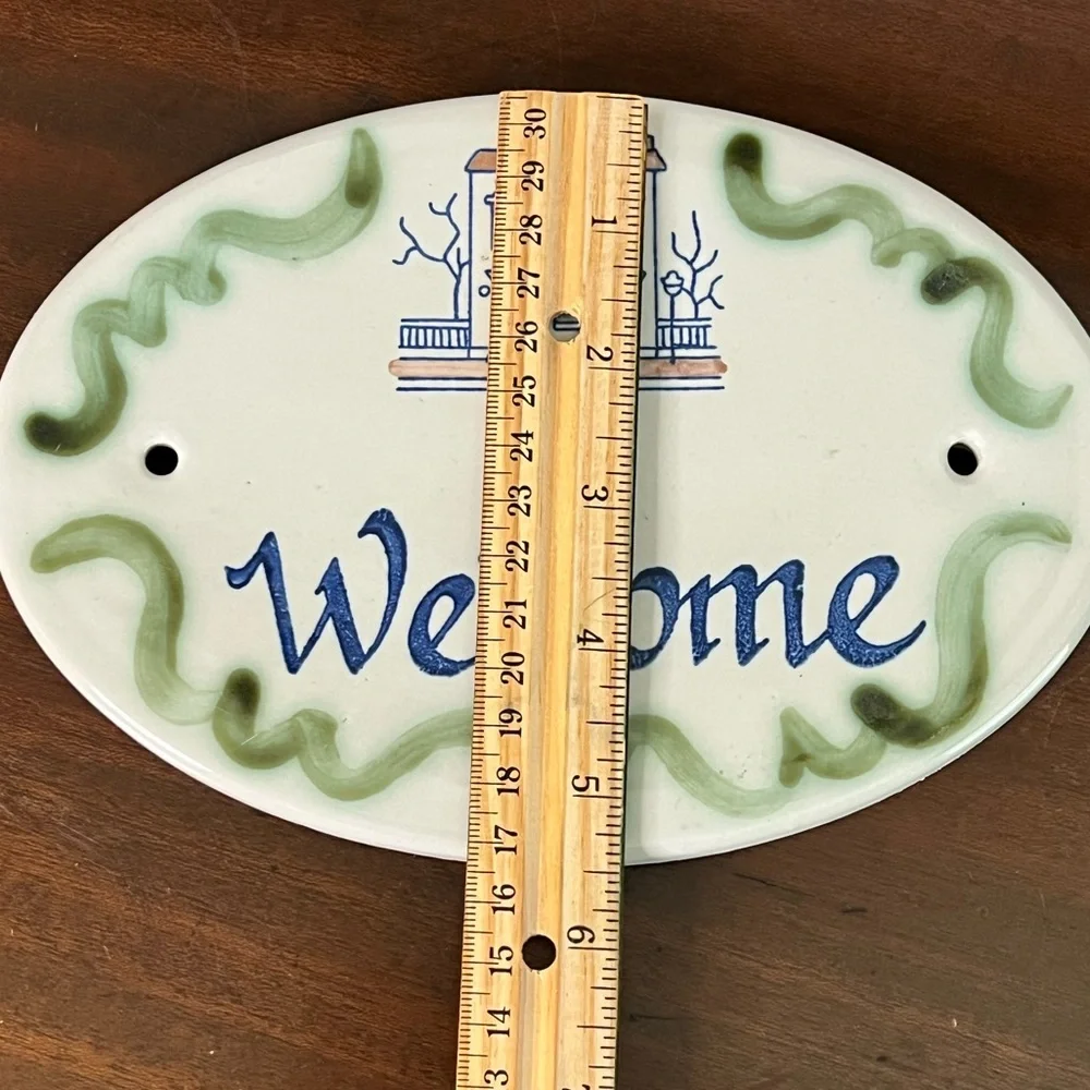 Louisville Stoneware Welcome House door plaque